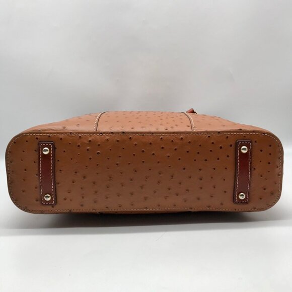 Dooney & Bourke Brown Ostritch Leather Embossed Lexington Tote Bag - Picture 5 of 11